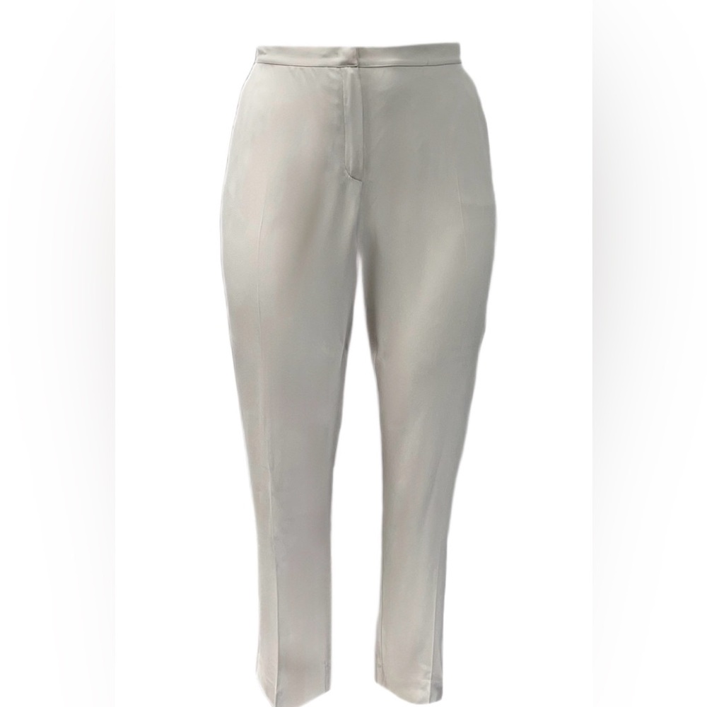 Marina Rinaldi Rivista Tailored Cream Straight-Leg Pants NWT-16